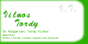 vilmos tordy business card